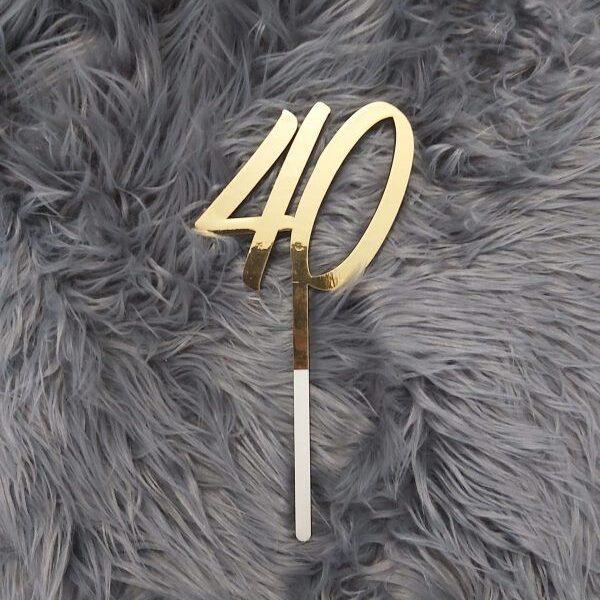Leseni napisi za torto – topper “ 40 let”