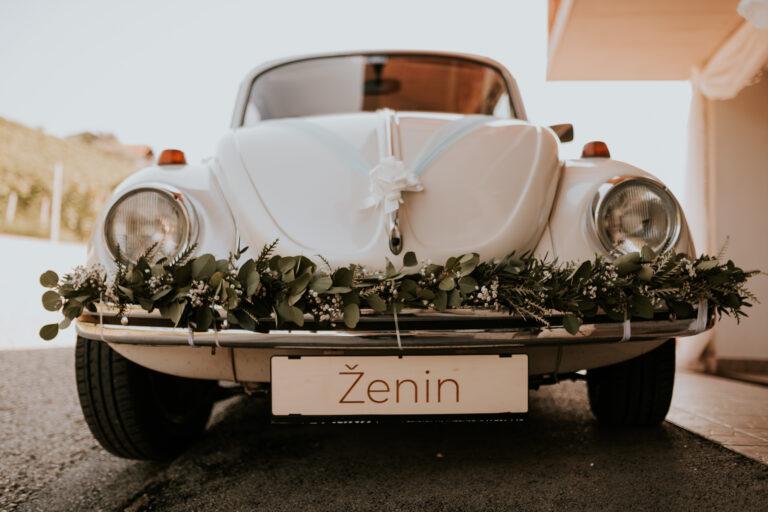 Lesene poročne tablice za avto – ženin